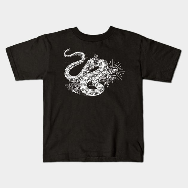 Serpent and Rose Kids T-Shirt by ballhard